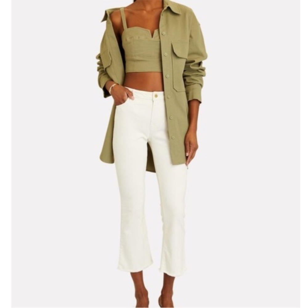 Frame Le Crop mini boot white Denim NWOT size 32